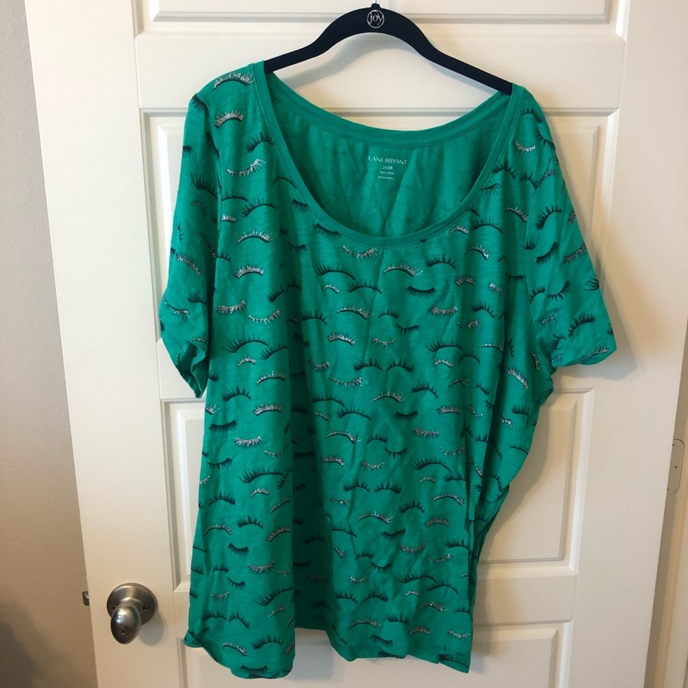 Like new Lane Bryant green eyelash tee